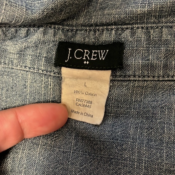 Jcrew Half Button Down Chambray Shirt - Picture 2 of 3